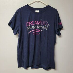 Dream Big Bright Thirty-One Shirt Blue Glitter Womens XL Bags Hostess Rep